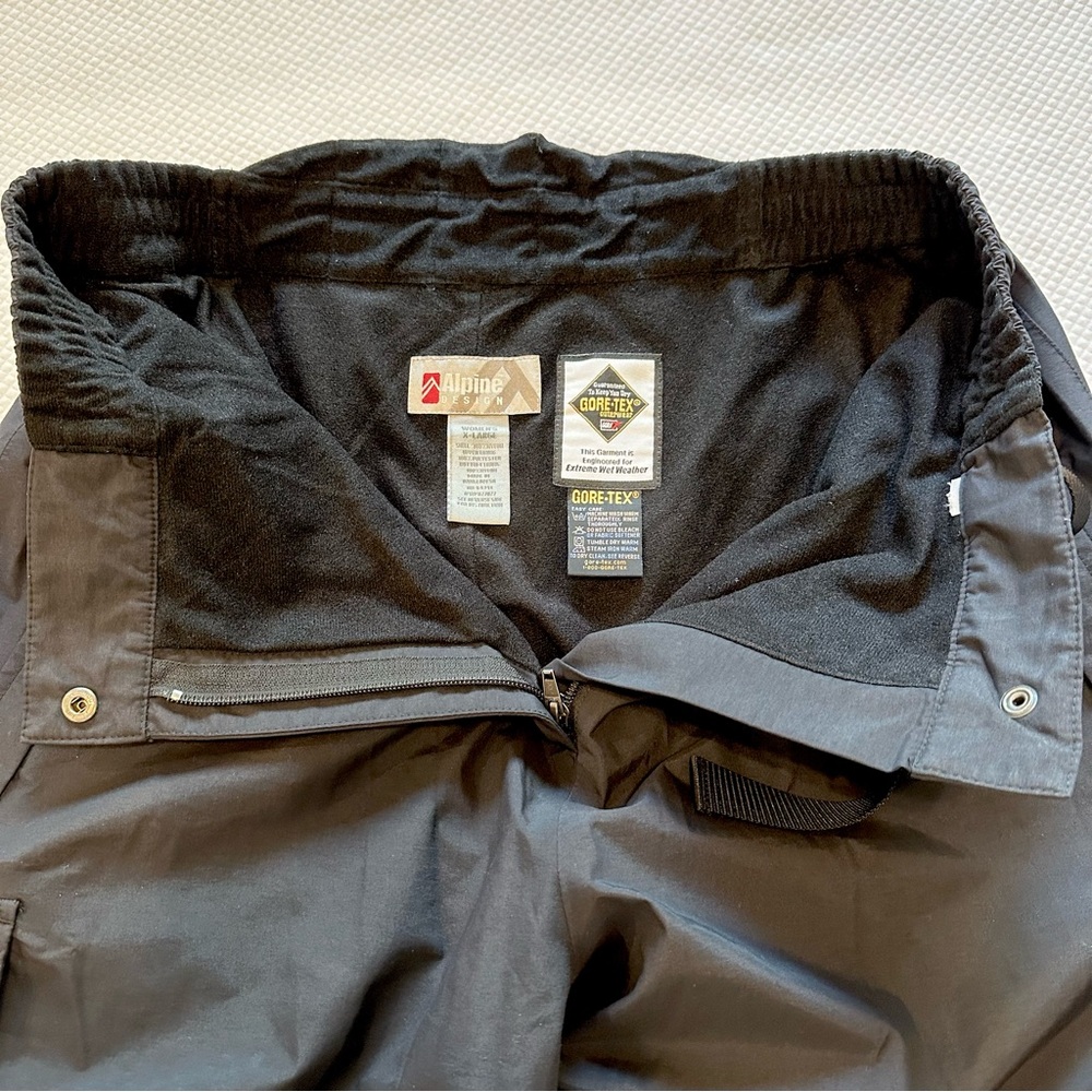 Alpine Pants Gore-Tex Ski ⛷️ Snowboard 🏂 Snow Black Cargo Elastic Adj Waist EUC - Picture 4 of 10